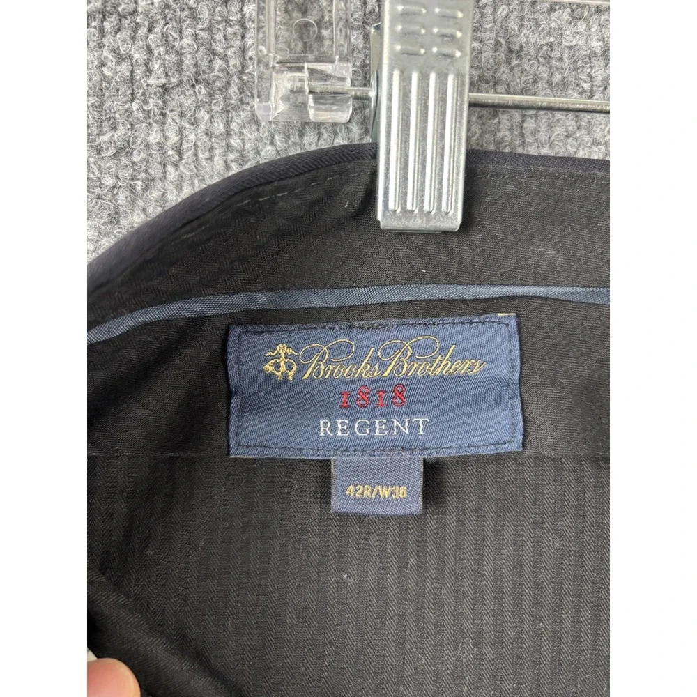 Brooks Brothers‎ Dress Pants Men 36x27 Navy Blue Wool Regent Flat Front Straight